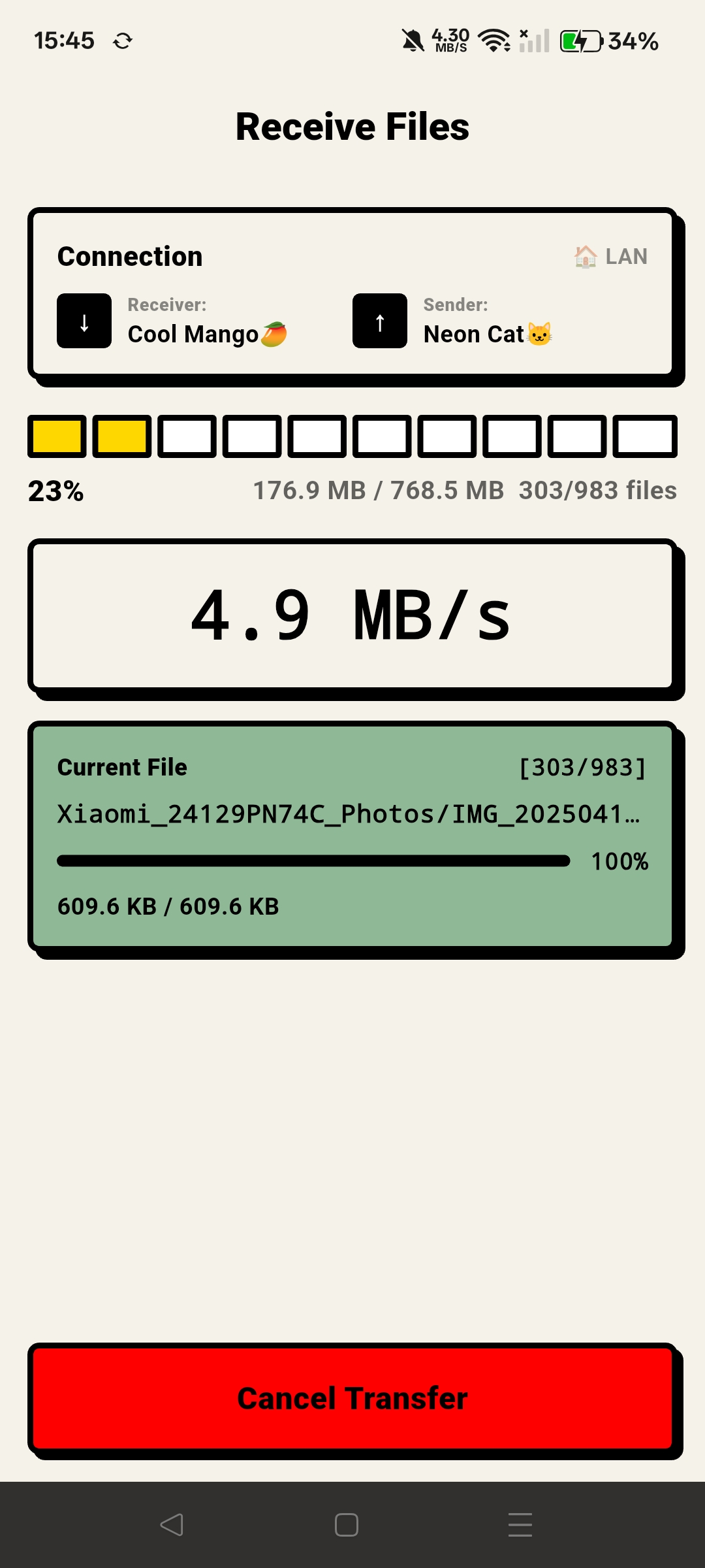 Receiving files in EazySend